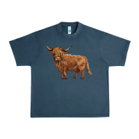 Midnight Navy highland cow Urban Heavy Tee - BarkalooDesign
