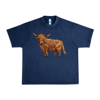 Navy highland cow Urban Heavy Tee - BarkalooDesign