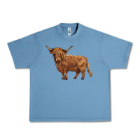 Pebble Blue highland cow Urban Heavy Tee - BarkalooDesign