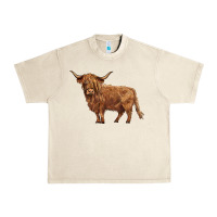 Sandshell highland cow Urban Heavy Tee - BarkalooDesign