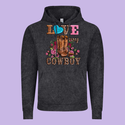 Valentines Day Love My Cowboy Vintage Hoodie Designed By Adodesignshop