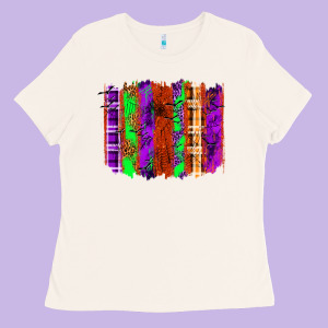 Halloween Brushstrokes Ladies Tee Designed By Texasbilliewilder
