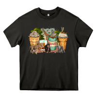 Asphalt safari animals coffee cups Heavy Core Tee - Zillion Design Studio