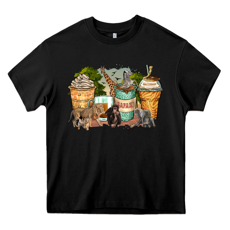 Safari Animals Coffee Cups Heavy Core Tee by Zillion Design Studio | Teevron
