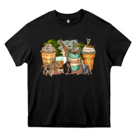 Black safari animals coffee cups Heavy Core Tee - Zillion Design Studio