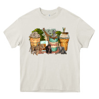 Cream safari animals coffee cups Heavy Core Tee - Zillion Design Studio
