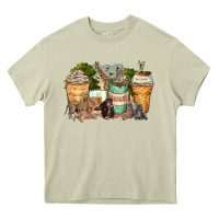 Mossy safari animals coffee cups Heavy Core Tee - Zillion Design Studio