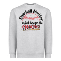 Heather Grey baseball brother i'm just here for the snacks Heavyweight Sweatshirt - MaliasSmallBusiness
