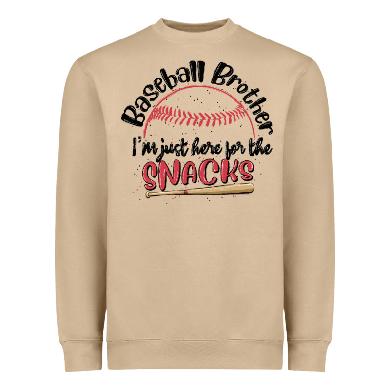 Baseball Brother I'm Just Here For The Snacks Heavyweight Sweatshirt by MaliasSmallBusiness | Teevron