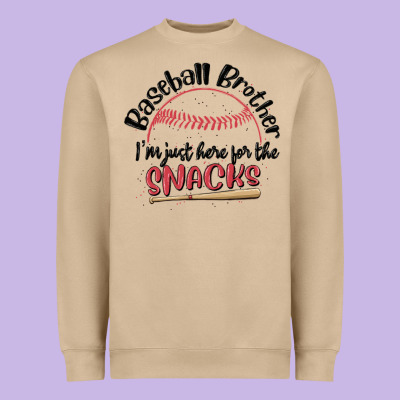 Baseball Brother I'm Just Here For The Snacks Heavyweight Sweatshirt Designed By Maliassmallbusiness