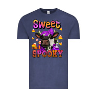 Vintage Denim sweet and spooky halloween cow Vintage Tee - Jasminsmagicworld