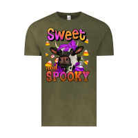 Vintage Olive sweet and spooky halloween cow Vintage Tee - Jasminsmagicworld