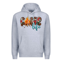 Heather Grey camp life Premium Hoodie - JahusDesignShop