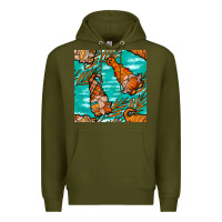 Army Green Fall gnomes Premium Hoodie - NancyCooperArtShop