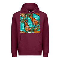 Burgundy Fall gnomes Premium Hoodie - NancyCooperArtShop