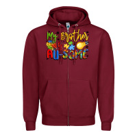 Burgundy my brother is au some Zipper Hoodie - LillyAllenDesigns