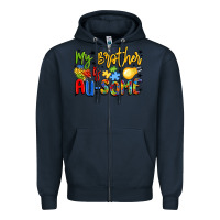 Navy my brother is au some Zipper Hoodie - LillyAllenDesigns