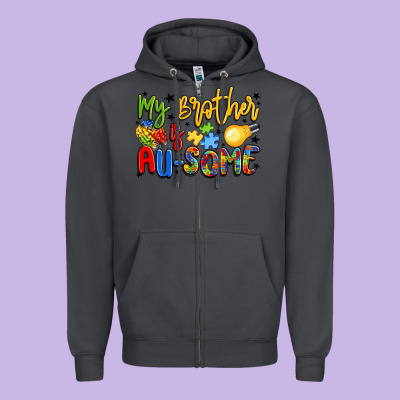 My Brother Is Au Some Zipper Hoodie Designed By Lillyallendesigns