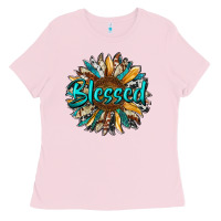 Bubblegum Pink blessed sunflower Ladies Tee - RanaPortraitStore