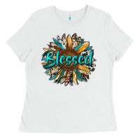 White blessed sunflower Ladies Tee - RanaPortraitStore
