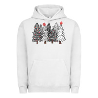 Pigment Lunar Rock black and white christmas trees with lights Urban Hoodie - FaDigitalArtStudio