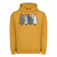Pigment Peanut Butter black and white christmas trees with lights Urban Hoodie - FaDigitalArtStudio