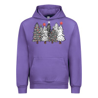 Tulip black and white christmas trees with lights Urban Hoodie - FaDigitalArtStudio