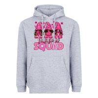 Heather Grey breast cancer afro gnomies support squad Heavyweight Hoodie - texasbilliewilder