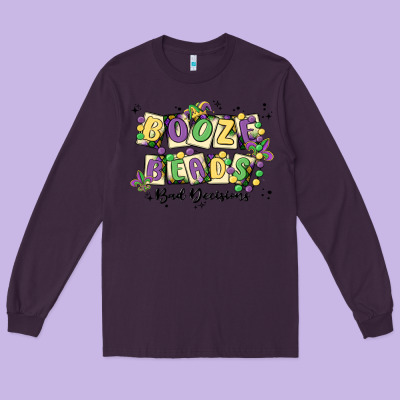 Booze Beads Long Sleeve Tee Designed By Maliassmallbusiness