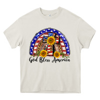Cream god bless america  rainbow Heavy Core Tee - BarkalooDesign