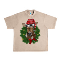 French Oak christmas wreath baby calf Urban Heavy Tee - BarkalooDesign