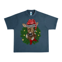 Midnight Navy christmas wreath baby calf Urban Heavy Tee - BarkalooDesign