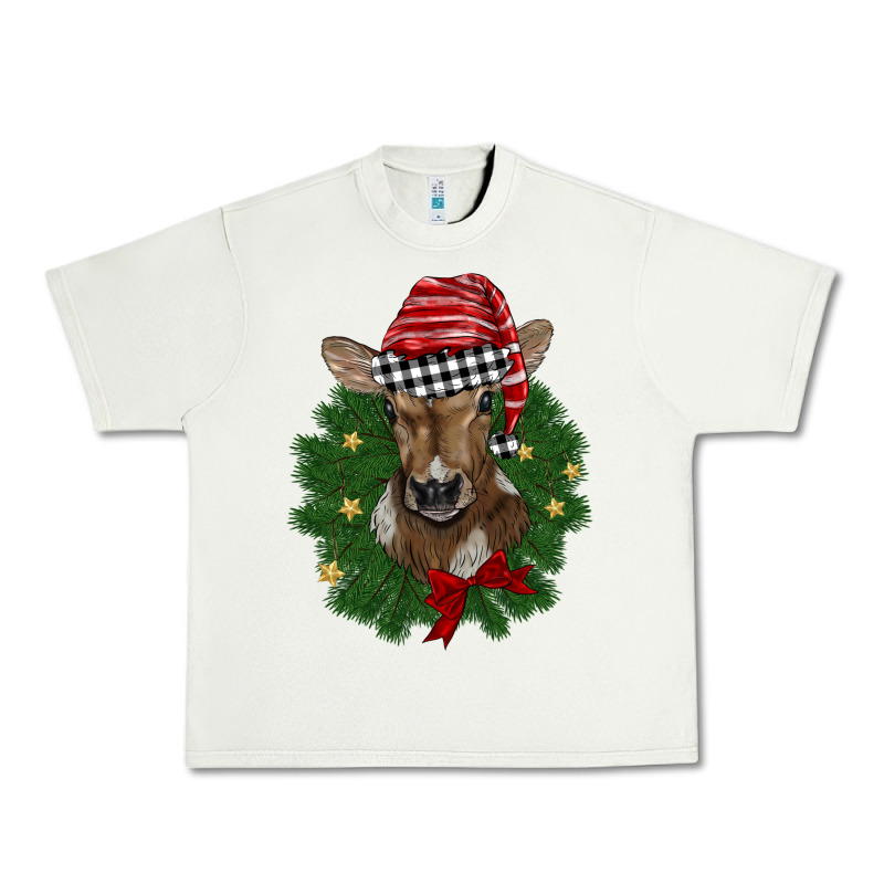 Christmas Wreath Baby Calf Urban Heavy Tee by BarkalooDesign | Teevron