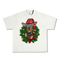 Pistachio christmas wreath baby calf Urban Heavy Tee - BarkalooDesign