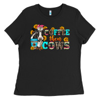 Black coffee then cows Ladies Tee - Zillion Design Studio