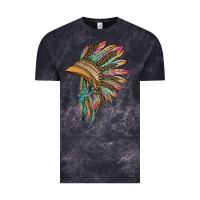 Cloud Black indian leopard headdress Vintage Tee - BarkalooDesign