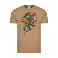 Vintage Coffee indian leopard headdress Vintage Tee - BarkalooDesign