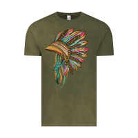 Vintage Olive indian leopard headdress Vintage Tee - BarkalooDesign