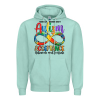 Seafoam autism acceptance Zipper Hoodie - LillyAllenDesigns