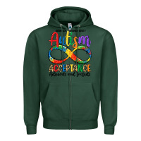 Sports Green autism acceptance Zipper Hoodie - LillyAllenDesigns