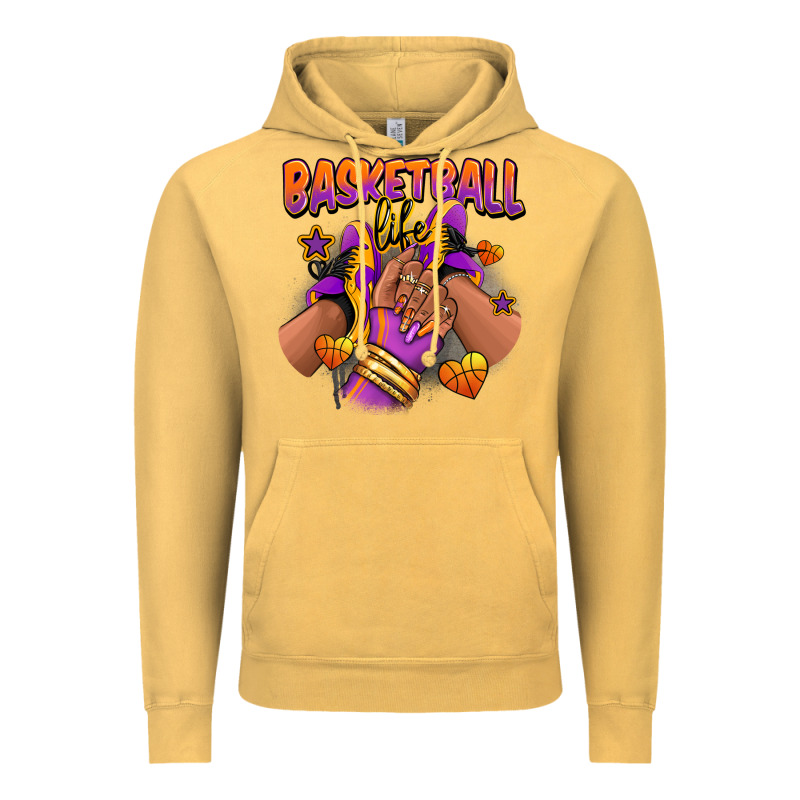 Basketball Life Afro Girl Sneakers Vintage Hoodie by RanaPortraitStore | Teevron