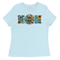 Baby Blue blessed mom Ladies Tee - RanaPortraitStore