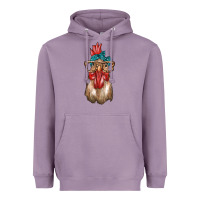 Lavender chicken with bandana and leopard Heavyweight Hoodie - texasbilliewilder