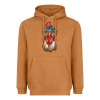 Meerkat chicken with bandana and leopard Heavyweight Hoodie - texasbilliewilder