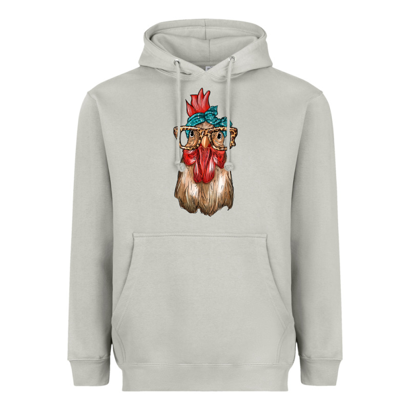 Chicken With Bandana And Leopard Heavyweight Hoodie by texasbilliewilder | Teevron