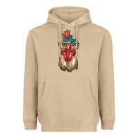 Mushroom chicken with bandana and leopard Heavyweight Hoodie - texasbilliewilder