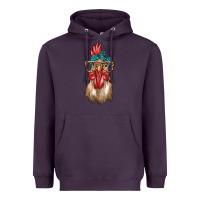 Plum chicken with bandana and leopard Heavyweight Hoodie - texasbilliewilder