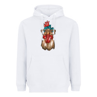White chicken with bandana and leopard Heavyweight Hoodie - texasbilliewilder