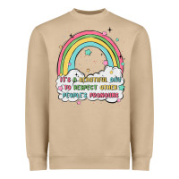 Mushroom beautiful day to respect pronouns Heavyweight Sweatshirt - MaliasSmallBusiness