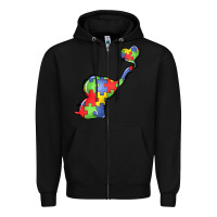 Black autism awareness elephant Zipper Hoodie - LillyAllenDesigns